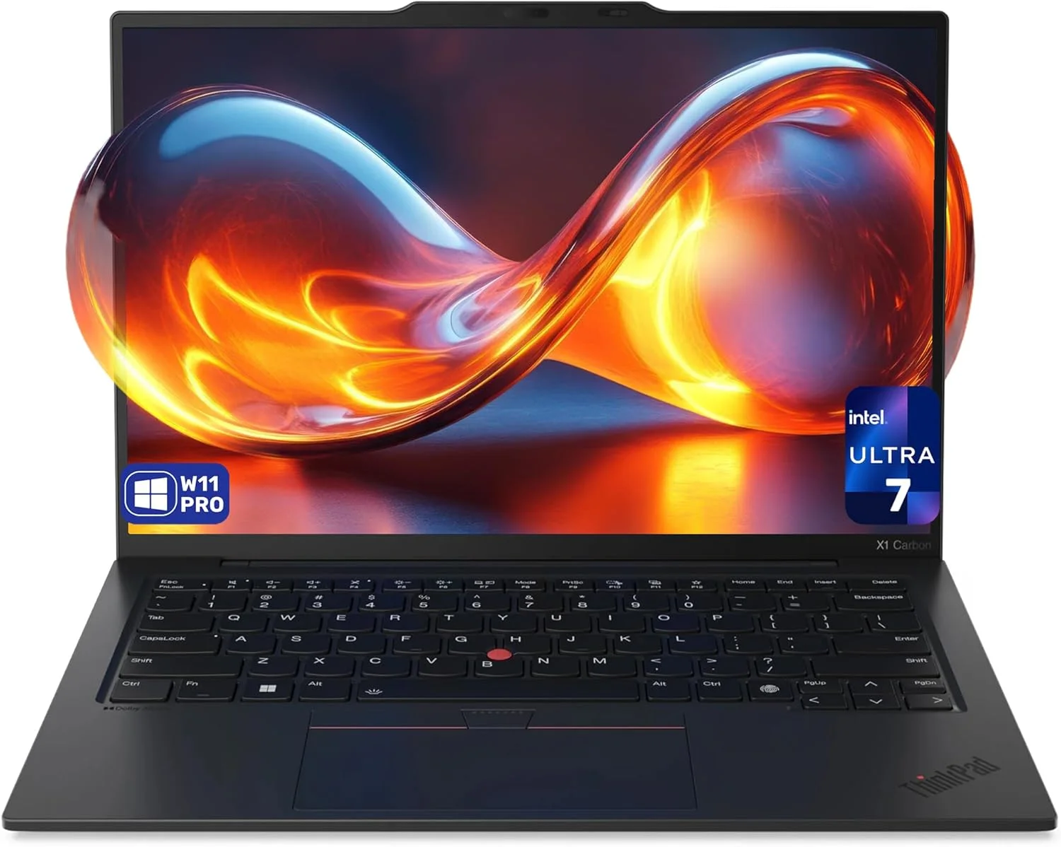 لپ تاپ لنوو ThinkPad X1 Carbon Gen 12، پردازنده Intel Ultra 7-155U، رم 32 گیگابایت LPDDR5x، حافظه SSD 4 ترابایت PCIe، نمایشگر 14 اینچ WUXGA (1920x1200)، گرافیک یکپارچه، کیبورد با نور پس زمینه، حسگر اثر انگشت، ویندوز 11 پرو، مشکی اکلیپس