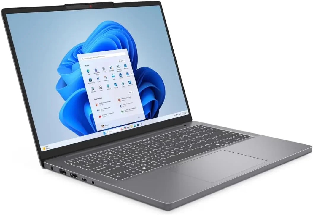 لپ تاپ لنوو IdeaPad Slim 3 14IRU8، صفحه نمایش 14 اینچی FHD، پردازنده Intel Core i3-1315u 1.6GHz، رم 8GB DDR5، حافظه SSD NVMe 512GB، گرافیک Intel UHD، ویندوز 11، به همراه کیف لپ تاپ، هاب USB Type-C هشت در یک، ماوس بی سیم، آنتی ویروس