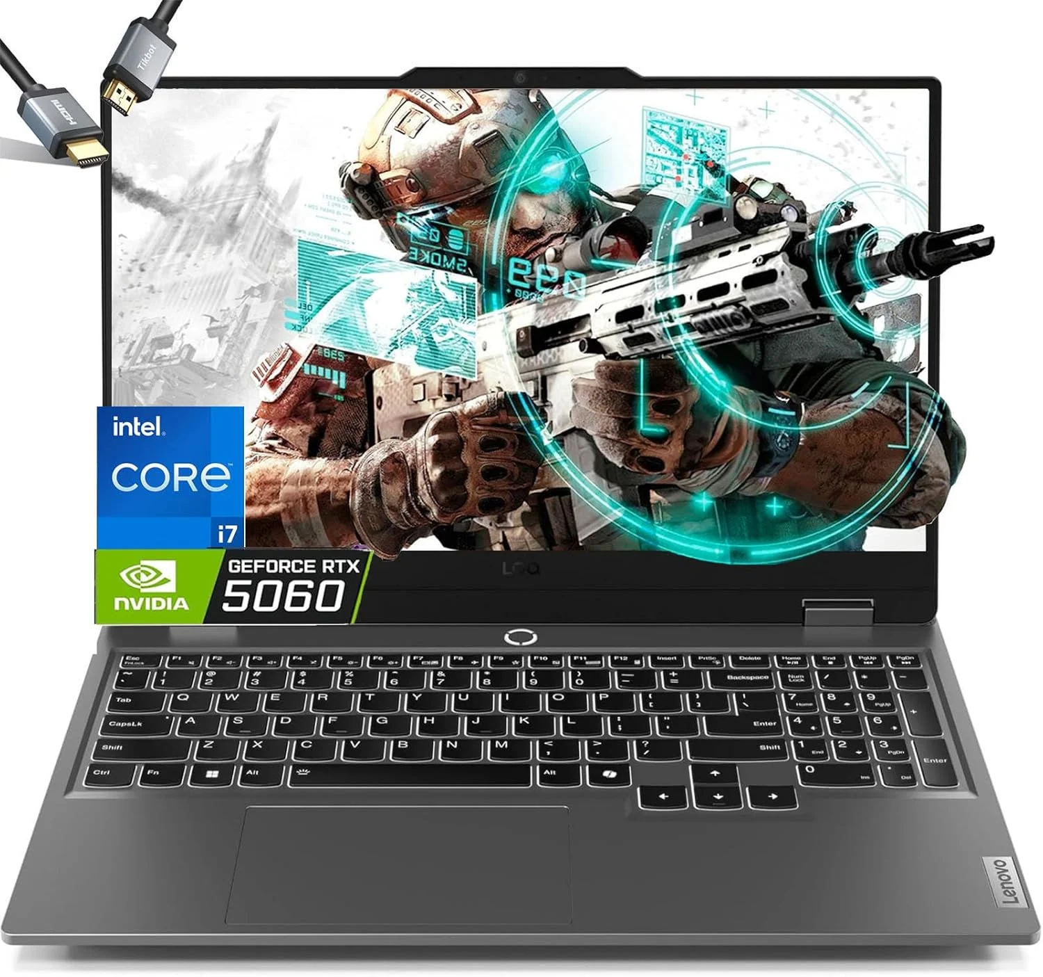 لپ تاپ گیمینگ 15.6 اینچی لنوو LOQ - پردازنده i7-13650HX - نمایشگر FHD IPS 144Hz - رم 32GB DDR5 - حافظه SSD 1TB PCIe - کیبورد با نور پس زمینه - ویندوز 11 - وای فای 6 - وب کم - کابل HDMI
