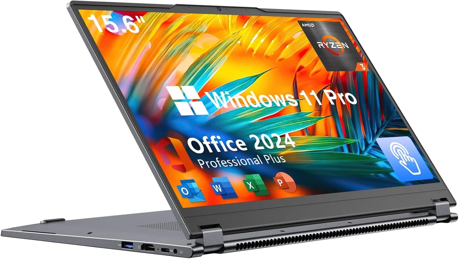 لپ تاپ 2 در 1 EYY، نوت بوک لمسی 15.6 اینچی با 8 گیگابایت رم DDR4 و 256 گیگابایت SSD، پردازنده AMD Ryzen R3 3200U (تا 3.5 گیگاهرتز)، گرافیک Radeon Vega 3، صفحه نمایش 1920x1080 FHD، ویندوز 11 پرو، WiFi، BT5.1 RJ45، کیبورد با نور پس زمینه لپ تاپ 2 در 1 EYY، نوت بوک لمسی 15.6 اینچی با 8 گیگابایت رم DDR4 و 256 گیگابایت SSD، پردازنده AMD Ryzen R3 3200U (تا 3.5 گیگاهرتز)، گرافیک Radeon Vega 3، صفحه نمایش 1920x1080 FHD، ویندوز 11 پرو، WiFi، BT5.1 RJ45، کیبورد با نور پس زمینه