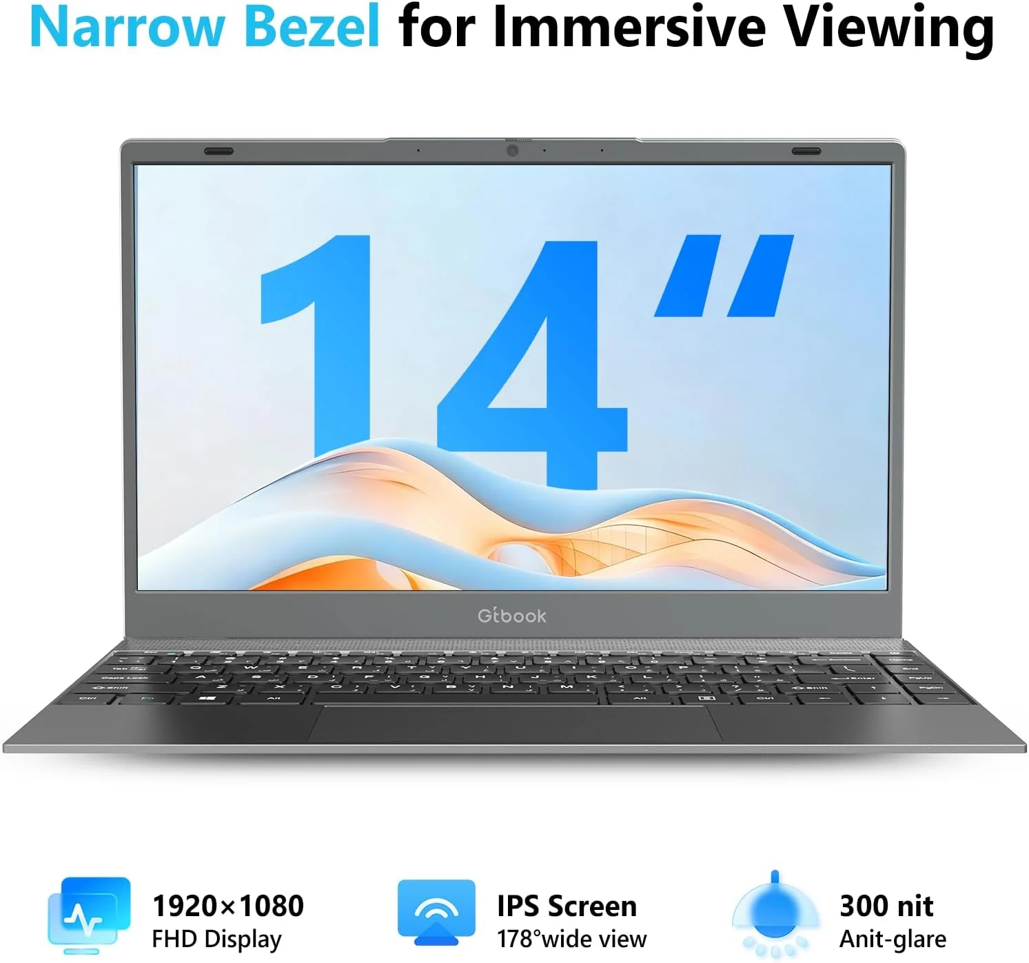 لپ تاپ جی تب GT14 با صفحه نمایش 14 اینچی FHD IPS، پردازنده Intel Pentium Gold 6500Y، رم 8 گیگابایتی، حافظه SSD 256 گیگابایتی، ویندوز 11، گرافیک UHD، وای فای 5، نوت بوک سبک وزن، خاکستری فضایی لپ تاپ جی تب GT14 با صفحه نمایش 14 اینچی FHD IPS، پردازنده Intel Pentium Gold 6500Y، رم 8 گیگابایتی، حافظه SSD 256 گیگابایتی، ویندوز 11، گرافیک UHD، وای فای 5، نوت بوک سبک وزن، خاکستری فضایی