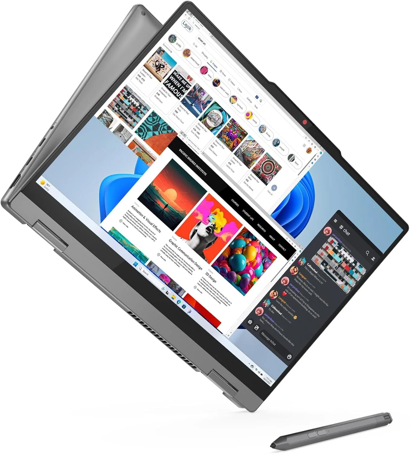 لپ تاپ 2 در 1 لنوو IdeaPad 5، صفحه نمایش لمسی 14 اینچی WUXGA، پردازنده Intel Core i7-13620H، رم 16 گیگابایتی DDR5، حافظه SSD 512 گیگابایتی، گرافیک Intel UHD، کیبورد با نور پس زمینه ENG/ARB، خاکستری لونا