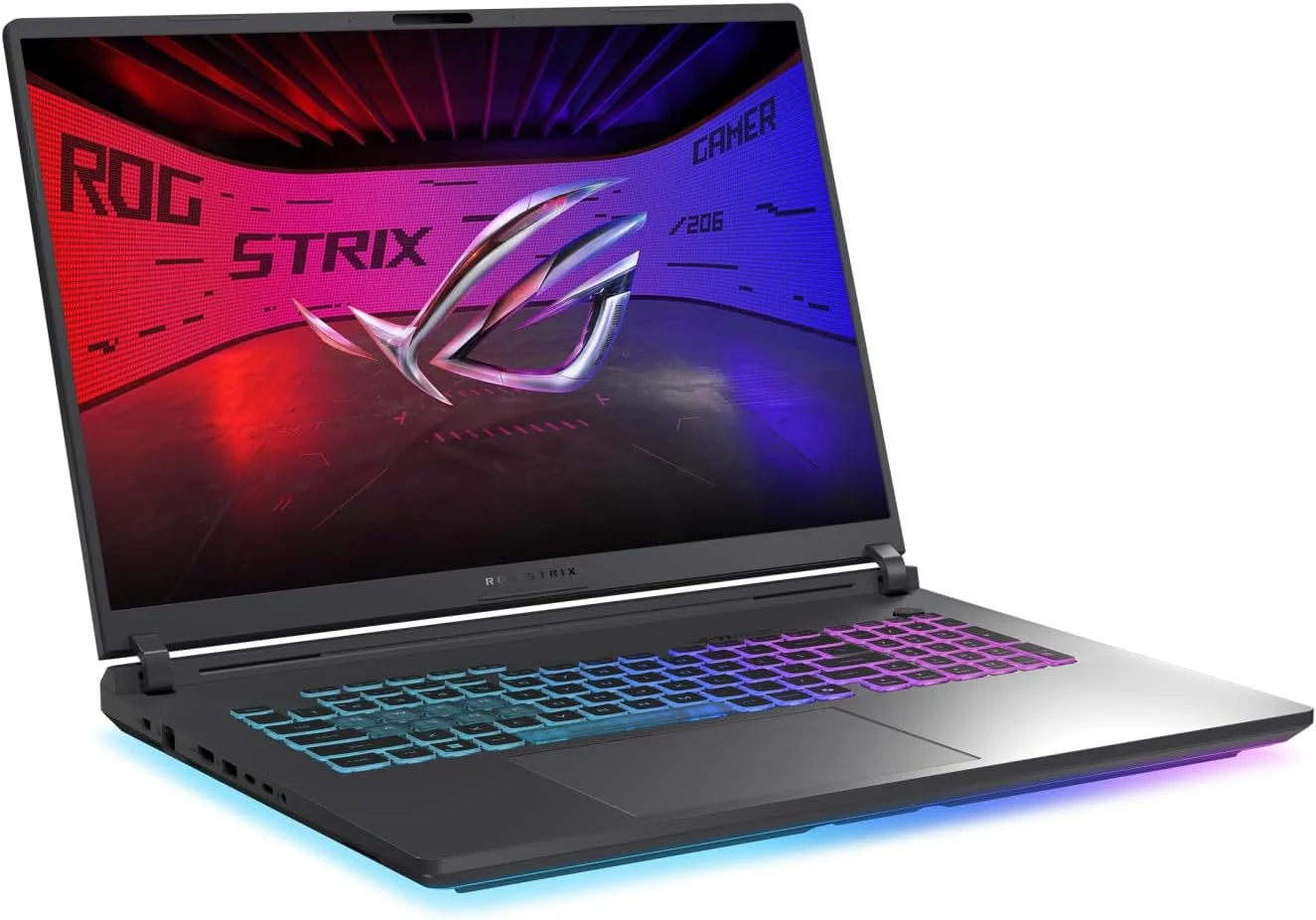 لپ تاپ گیمینگ ایسوس ROG Strix G18، صفحه نمایش 18 اینچی WQXGA 240 هرتز IPS، پردازنده Intel Core Ultra 9 275HX، رم 32 گیگابایتی DDR5، حافظه SSD 2 ترابایتی، کارت گرافیک NVIDIA GeForce RTX 5070 Ti 12 گیگابایتی، کیبورد با نور پس زمینه RGB، ویندوز 11، خاکستری تیره