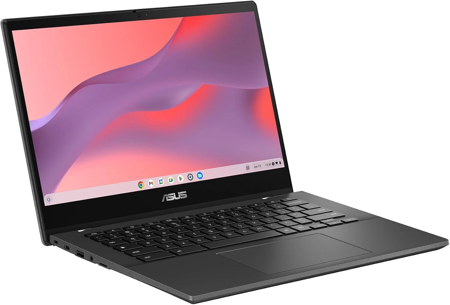 لپ تاپ ASUS Chromebook CM1402CM2A#B0D5RFLLH4 با مانیتور 14 اینچی ضد انعکاس، 60 هرتز، پردازنده MediaTek Kompanio 520، رم 8 گیگابایتی، حافظه 128 گیگابایتی eMMC، گرافیک ARM Mali-G52 MC2، سیستم عامل ChromeOS، خاکستری