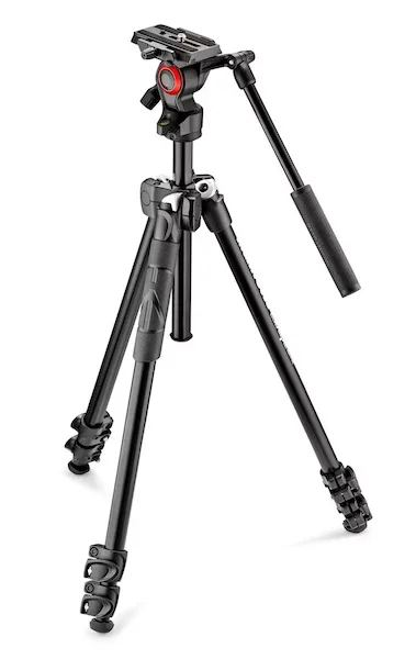 سه پایه آلومینیومی سبک Manfrotto 290 با هد ویدیویی روان Befree Live