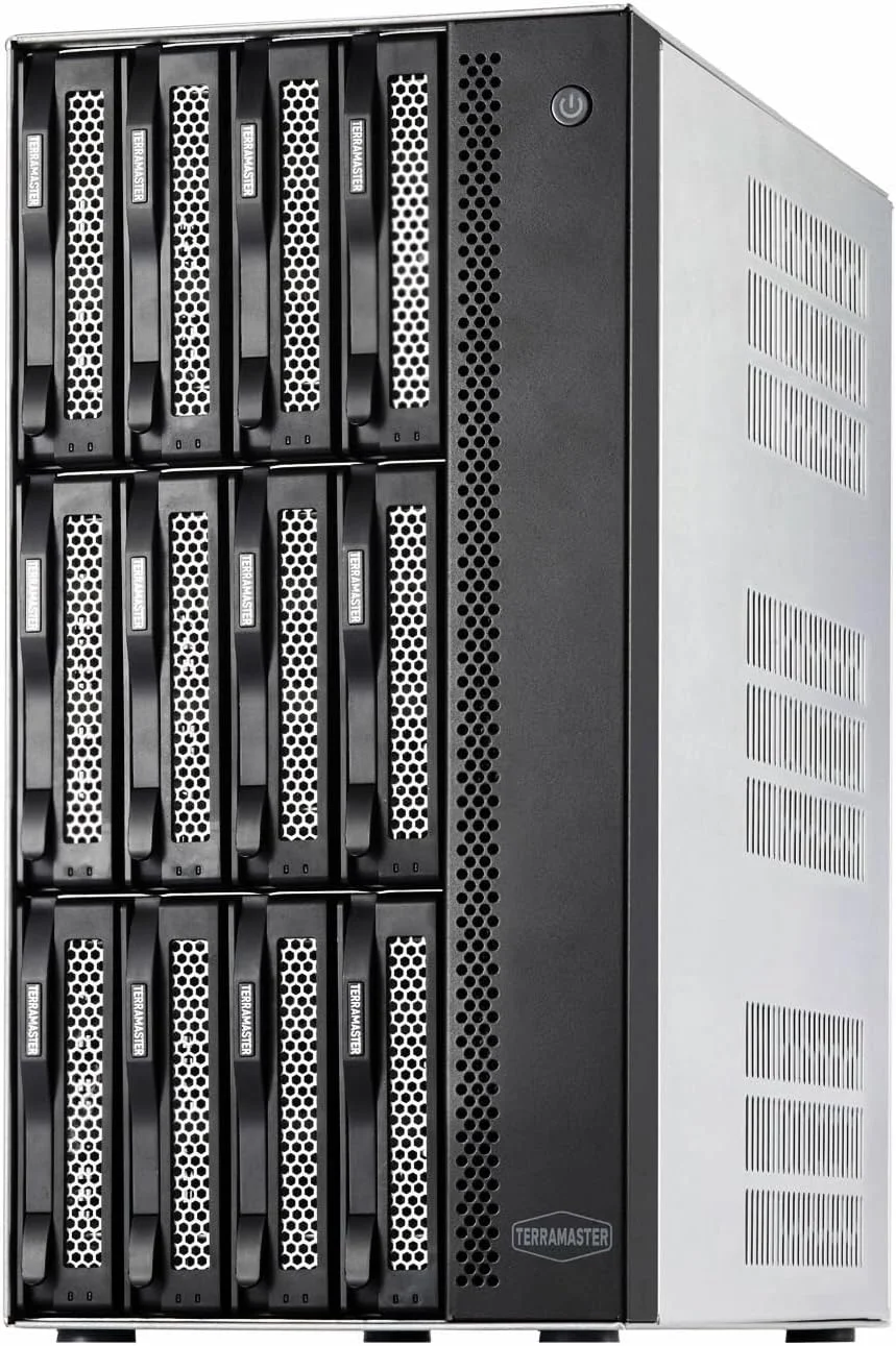 دستگاه ذخیره سازی تحت شبکه TERRAMASTER T12-500 Pro NAS - دارای 12 جایگاه، پردازنده 10 هسته ای Core i7 1255U، رم 16 گیگابایتی DDR5، دو پورت 10 گیگابیتی اترنت، عملکرد عالی برای کسب و کار (بدون دیسک)