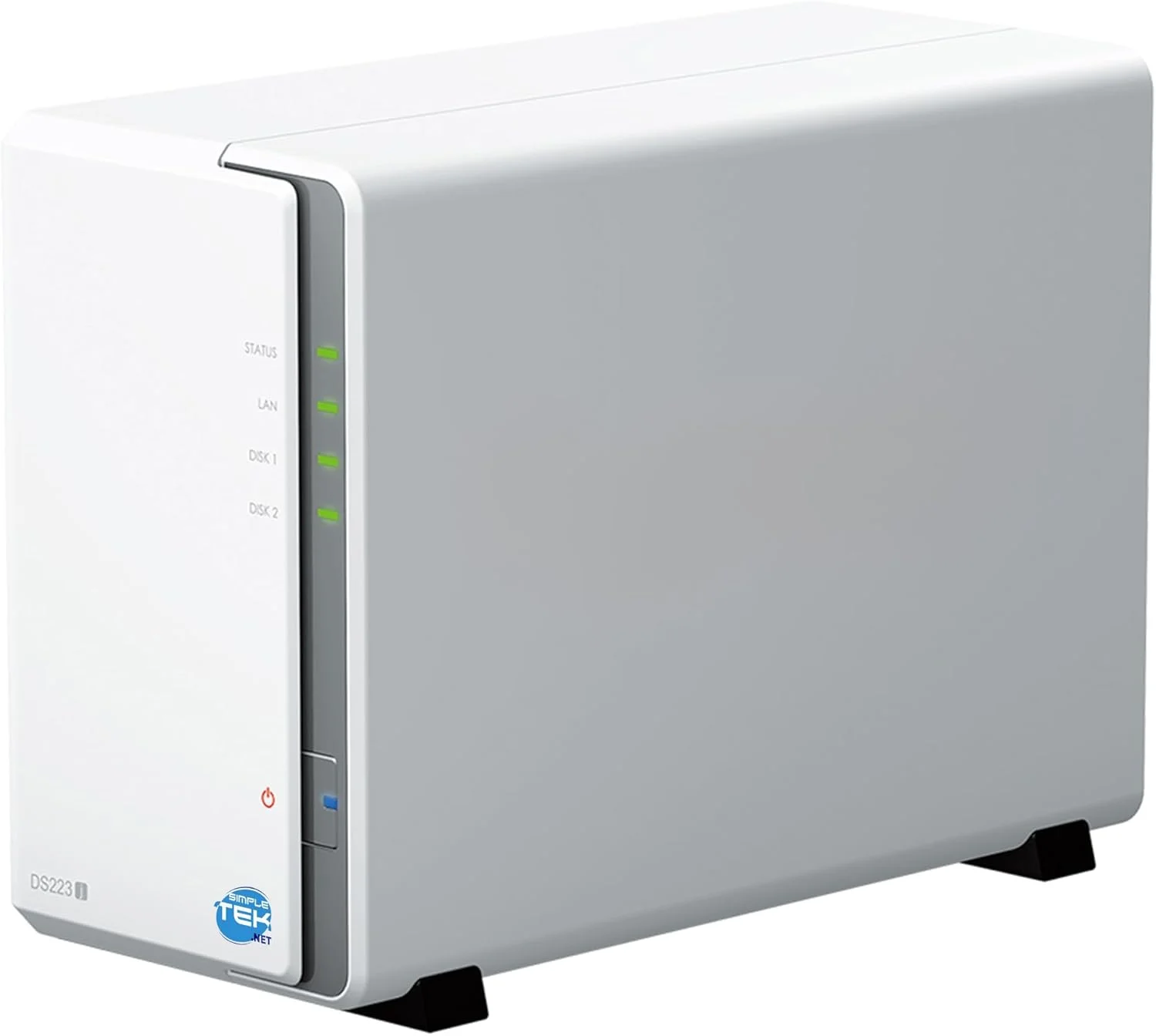 دستگاه ذخیره سازی تحت شبکه دو محفظه ای SIMPLETEK با هارد دیسک 4 ترابایتی از پیش نصب شده (2x2TB)، اترنت گیگابیتی LAN - سفید (بازسازی شده)