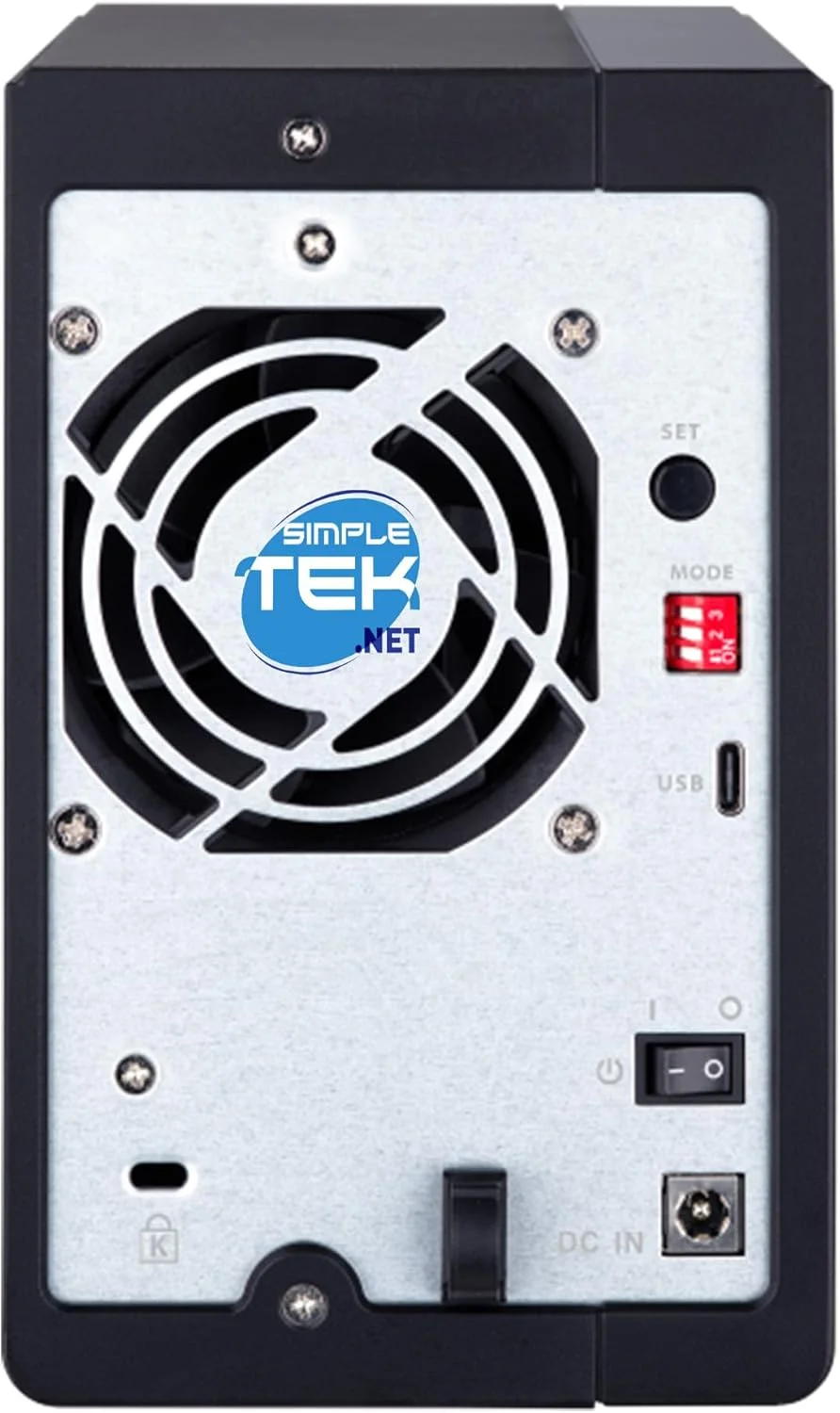 SIMPLETEK - DAS اکسترنال USB-C 3.2 با ۲ جایگاه SATA 3.5/2.5 اینچی، هارد دیسک از پیش نصب شده ۱۵۰۰ گیگابایتی (2x750GB)، سازگار با HDD/SSD - (بازسازی شده)