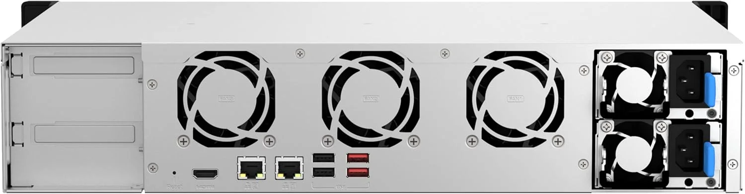 QNAP TS-864eU-RP-8G-US NAS رک مونت 8 بی با سرعت بالا و عمق کم با پورت دوگانه 2.5GbE، پردازنده Intel Celeron، حافظه 8 گیگابایتی DDR4 و اتصال شبکه 2.5GbE (2.5G/1G/100M) (بدون دیسک)