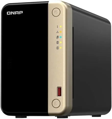 QNAP TS-264-8G-US NAS رومیزی 2 بی با کارایی بالا با پردازنده چهار هسته ای Intel Celeron، اسلات های M.2 PCIe و اتصال شبکه دوگانه 2.5GbE (2.5G/1G/100M) (بدون دیسک)
