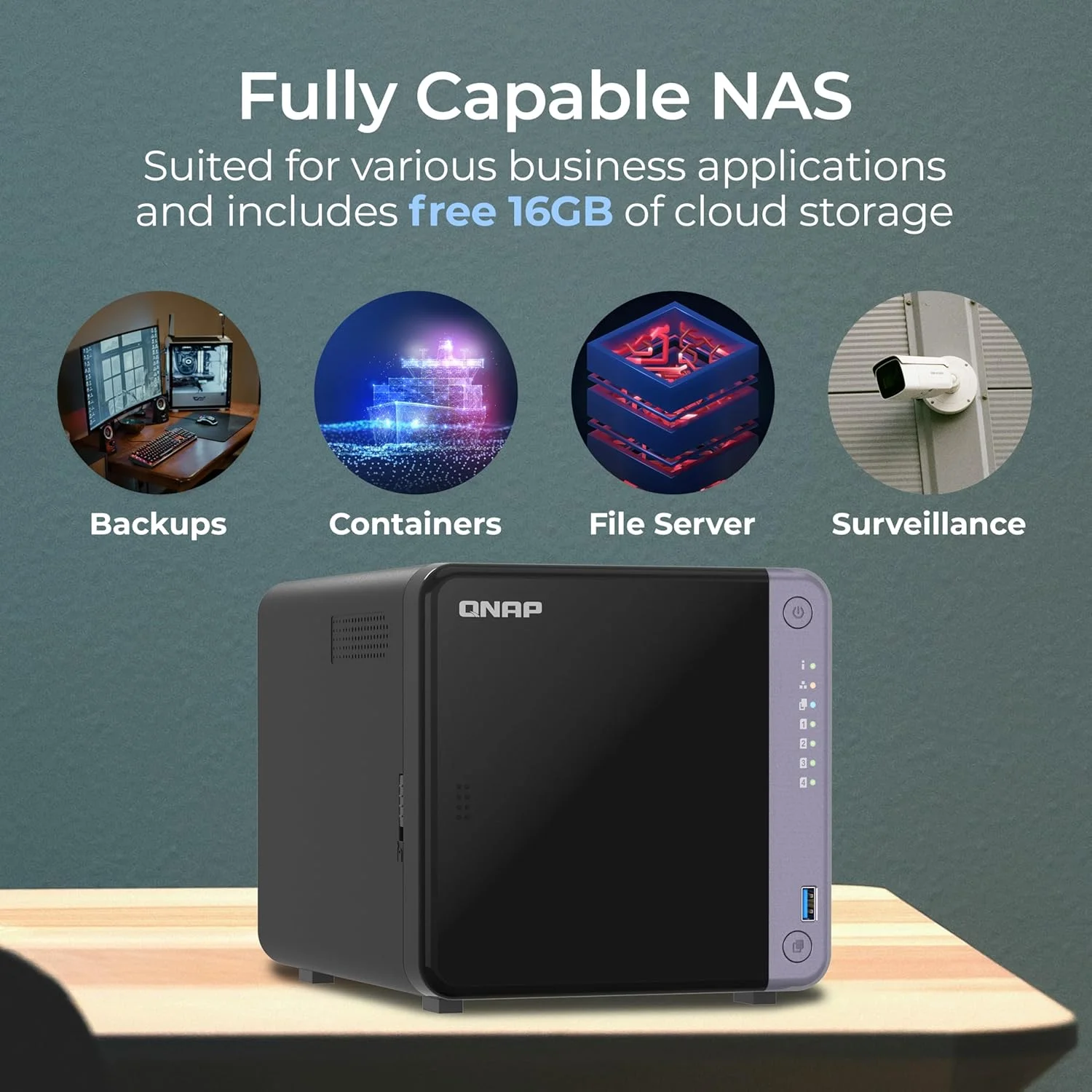 QNAP TS-432X-4G-US NAS رومیزی 4 بی با پردازنده چهار هسته ای ARM Alpine AL524 و 4 گیگابایت رم DDR4 (بدون دیسک)
