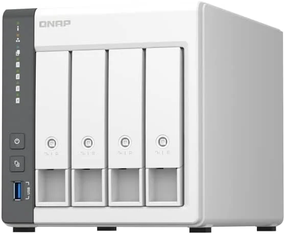 QNAP TS-433-4G-US NAS 4 بی با پردازنده چهار هسته ای، 4 گیگابایت رم DDR4 و شبکه 2.5GbE (بدون دیسک)