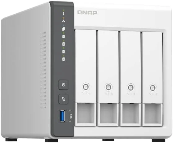 QNAP TS-433-4G-US NAS 4 بی با پردازنده چهار هسته ای، 4 گیگابایت رم DDR4 و شبکه 2.5GbE (بدون دیسک)