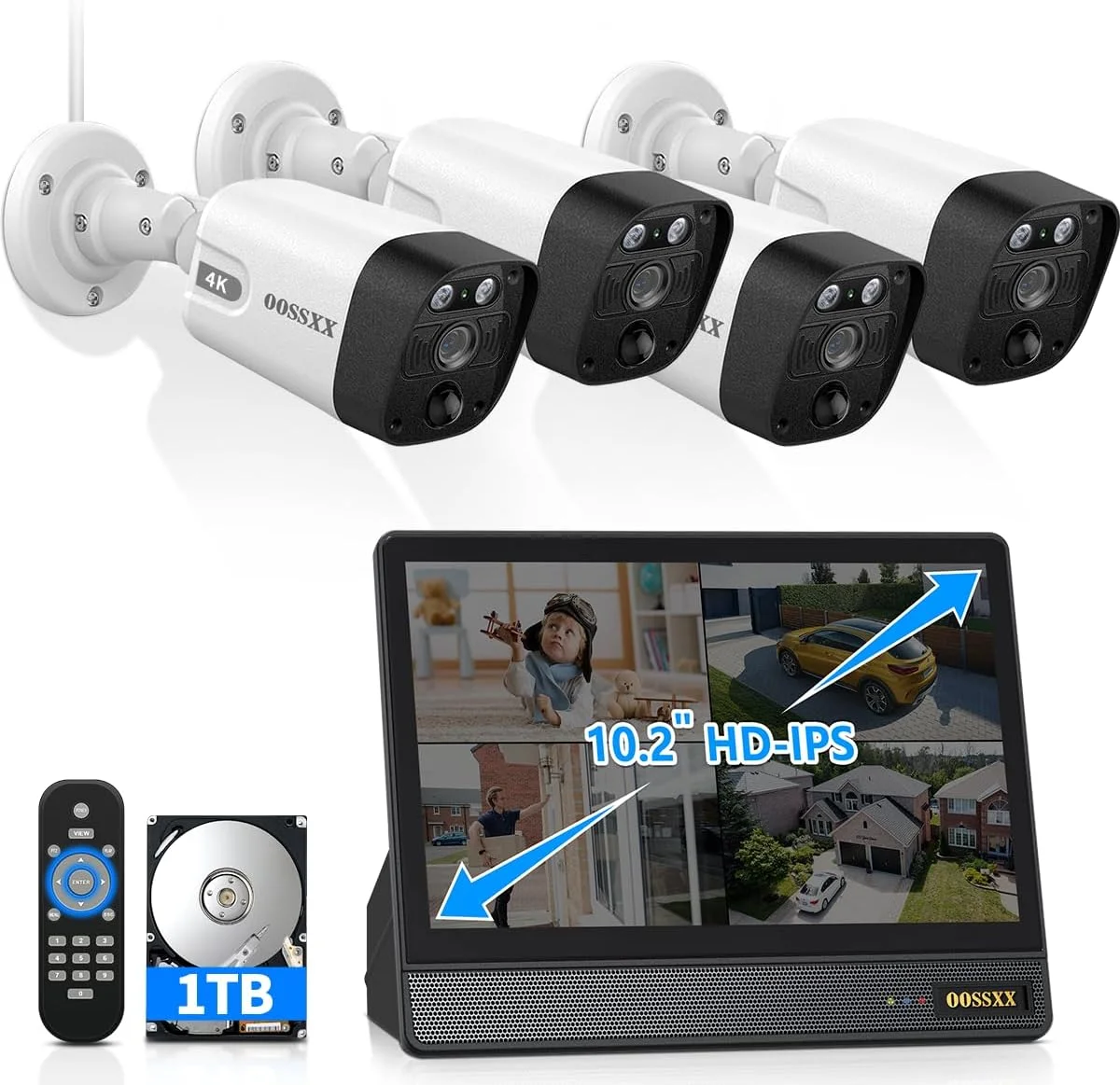 سیستم مانیتور جدید OOSSXX 4K POE با حافظه 1 ترابایتی