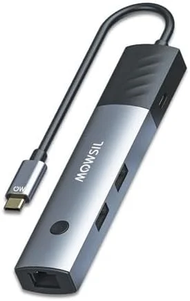 هاب USB-C موسیل 6 در 1 با سوئیچ HDMI، شارژ 100 واتی PD، آداپتور Type-c به HDMI 4K@30Hz، آداپتور هاب USB-C چند پورت