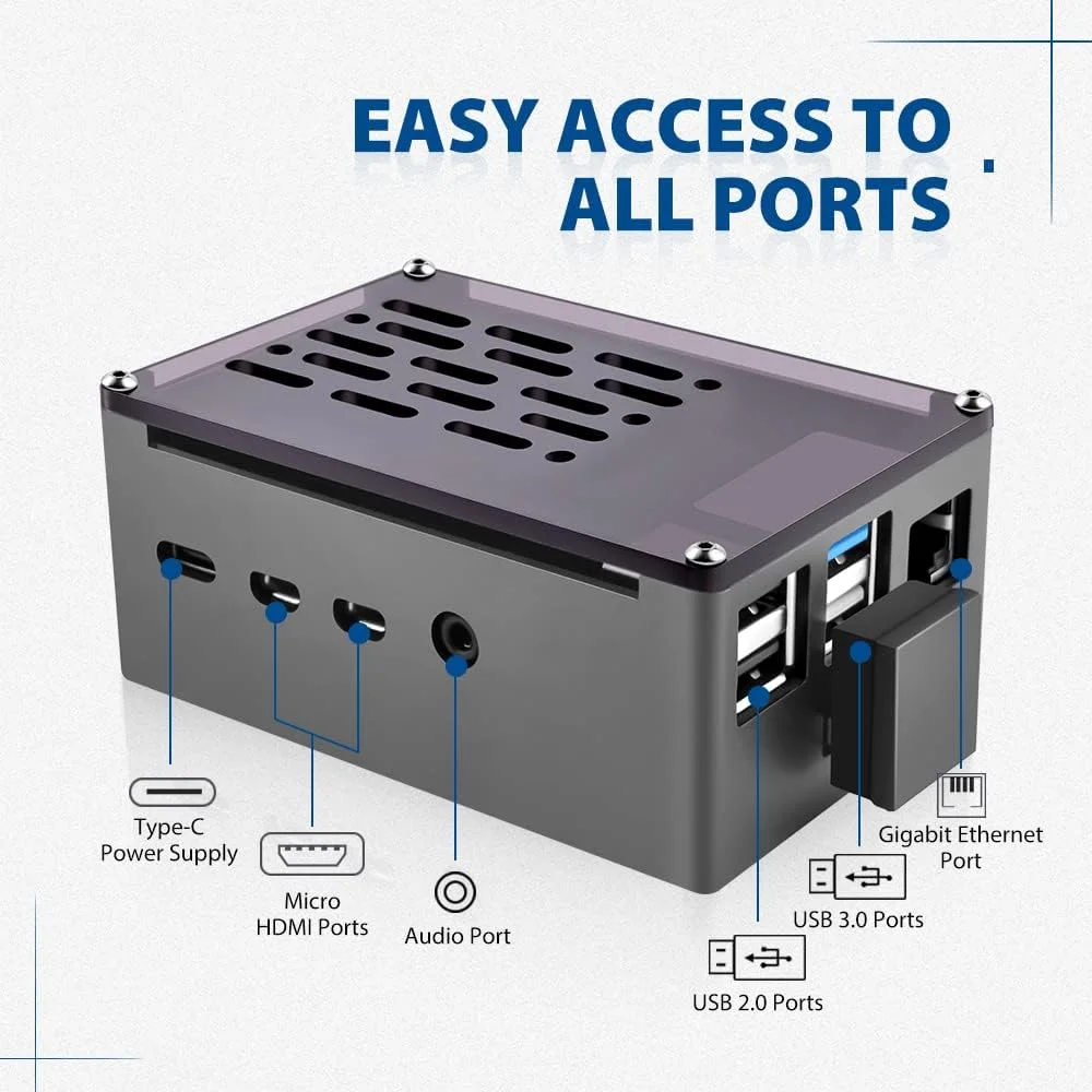 محفظه آلومینیومی NAS برای رزبری پای 4 GeeekPi با فن PWM و برد آداپتور M.2 SATA SSD، محفظه آلومینیومی پسیو رزبری پای 4 با فن خنک کننده فوق العاده بی صدا 3510 برای رزبری پای 4 مدل B 2GB 4GB 8GB