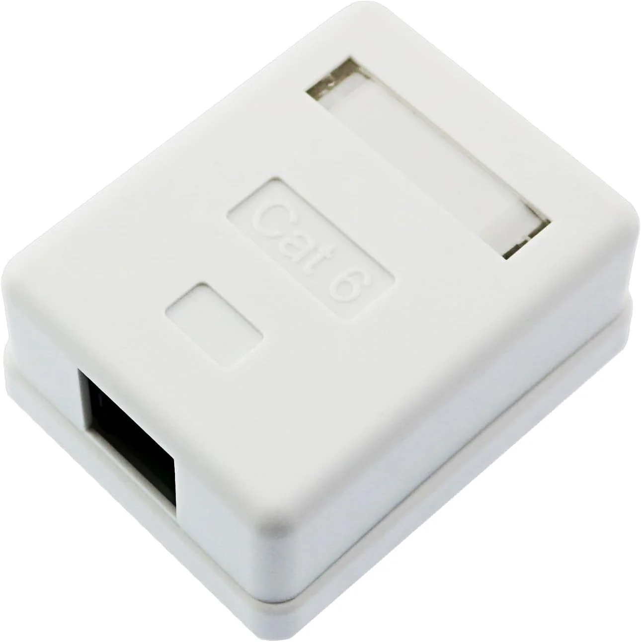 جعبه روکار تکی پورت شبکه Cat6 RJ45 مدل DZS ELEC مناسب سیم کشی خانگی، بازسازی شبکه و سیم کشی اتاق کنفرانس