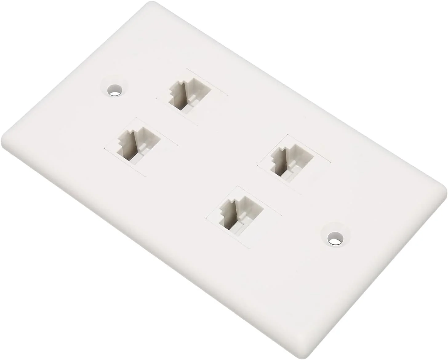 صفحه دیواری اترنت، صفحه دیواری اینترنت 4 پورت Cat6 با صرفه جویی در فضا به همراه پیچ برای استفاده در خانه و دفتر