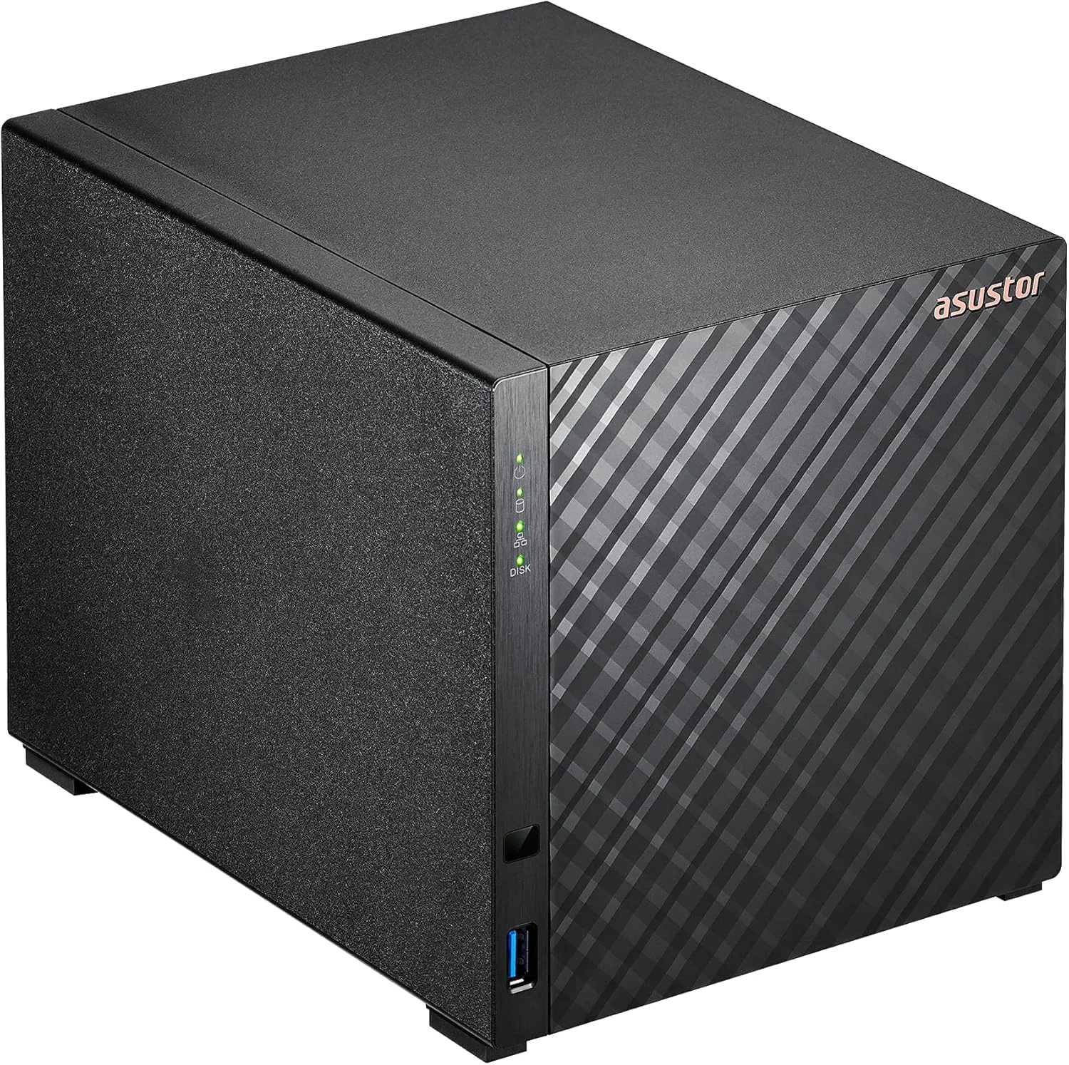 ذخیره ساز تحت شبکه 4 خلیجی آسustor Drivestor 4 AS1104T - پردازنده چهارهسته ای 1.4 گیگاهرتز، تک پورت 2.5GbE، رم 1 گیگابایتی DDR4، فضای ابری شخصی (بدون دیسک)