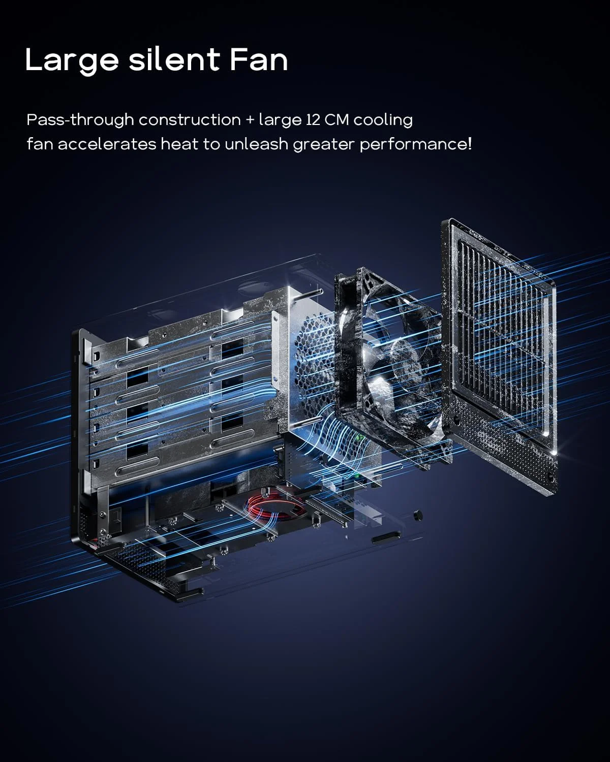 مینی پی سی AOOSTAR WTR PRO با 4 جایگاه NAS، پردازنده AMD R7 5825U، رم 64GB DDR4، حافظه SSD 1TB PCIE4.0 M.2 NVME با 2 پورت 2.5GbE i226-V Chip، پشتیبانی از ظرفیت ذخیره سازی تا 96TB (4 اسلات HDD با ظرفیت 22TB; 2 اسلات NVME با ظرفیت 4TB)