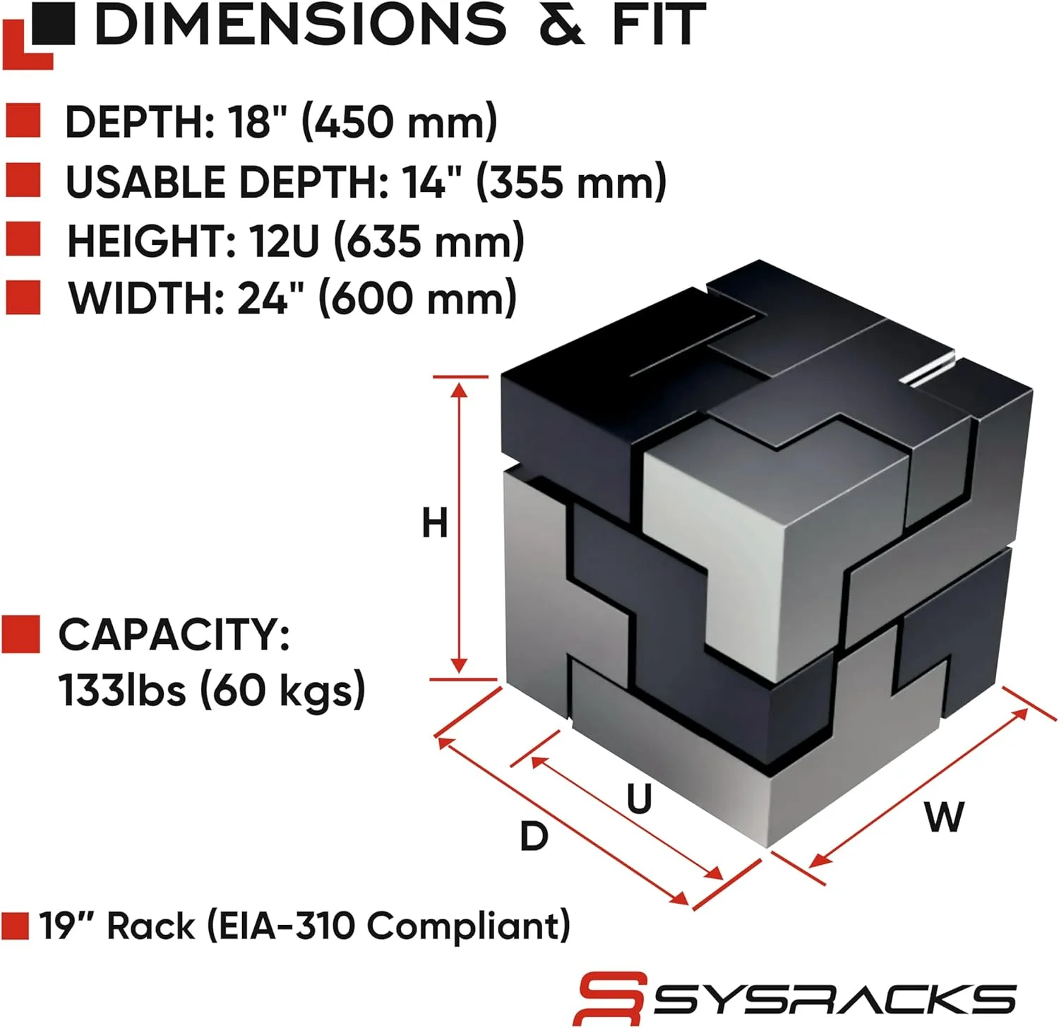 رک سرور 12U - رک دیواری - کابینت قفل دار برای شبکه - الکترونیک - امنیت - صوتی - تصویری - تجهیزات AV - رک داده - کابینت سرور با عمق 18 اینچ