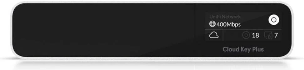 کلید ابری نسل 2، دارای 1 ترابایت حافظه SSD SATA 2.5 اینچی، PoE 802.3af، صفحه نمایش پنل جلویی، فناوری ابری ترکیبی، 2 پورت USB-C، درگاه کارت MicroSD، پورت اترنت گیگابیتی Poe+، نقره ای | UCK-G2-SSD