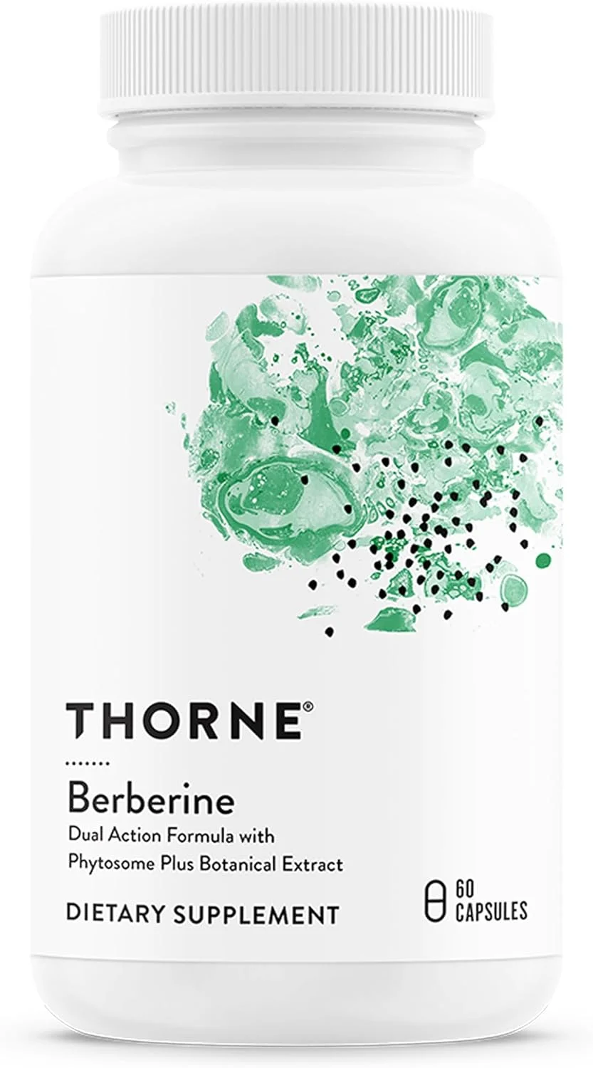 بربرین Thorne - فرمول دوگانه با فیتوزوم به همراه عصاره گیاهی - پشتیبانی از سلامت قلب، سیستم ایمنی، سلامت دستگاه گوارش، کلسترول - بدون گلوتن، بدون لبنیات - 60 کپسول - 30 سروینگ