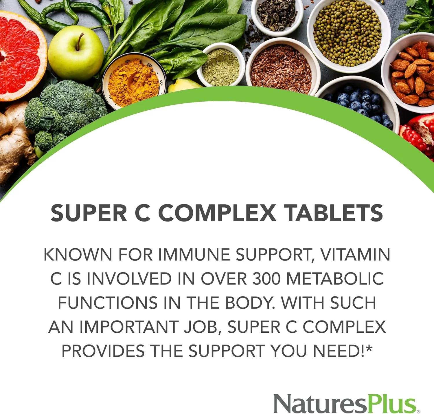 Nature's Plus سوپر سی کمپلکس رهش مداوم، 90 قرص - حاوی 1000 میلی گرم ویتامین C و 500 میلی گرم بیوفلاونوئیدها، مناسب برای گیاهخواران، بدون گلوتن