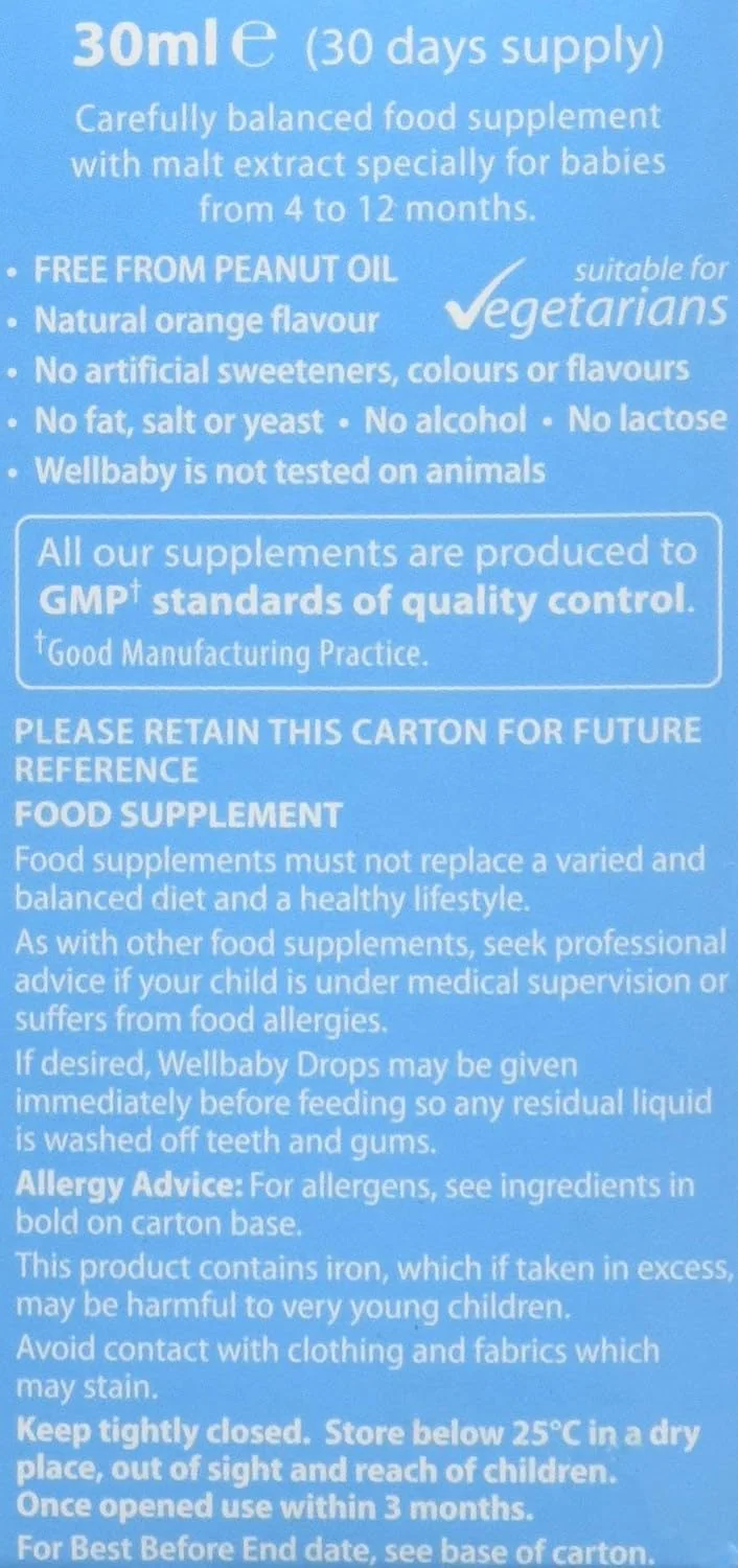 قطره مولتی ویتامین Wellbaby ویتابیوتیکس، 30 میلی لیتر (بسته 2 عددی)