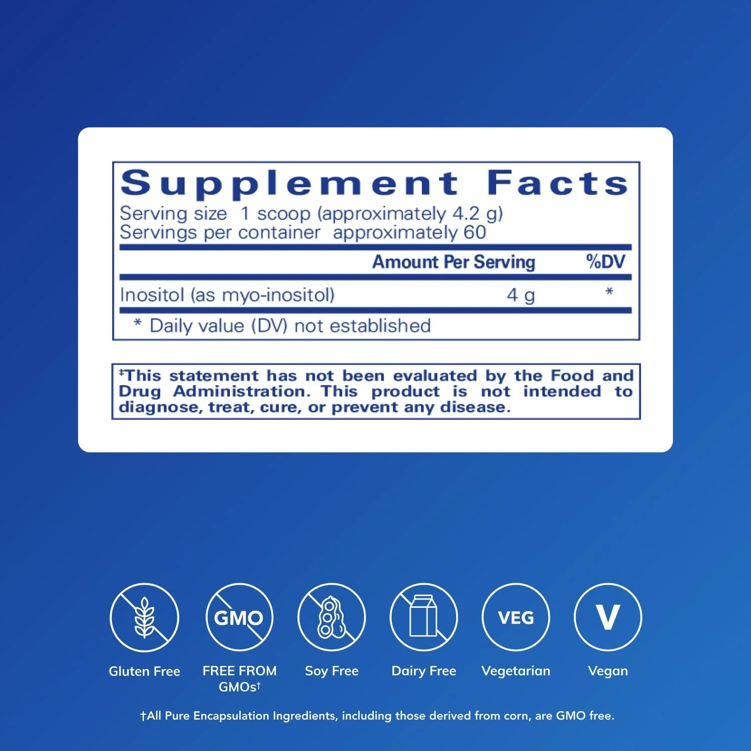 پودر اینوزیتول Pure Encapsulations، 252 گرم - مکمل ضد آلرژی - بدون گلوتن - غیر GMO - مناسب برای گیاهخواران