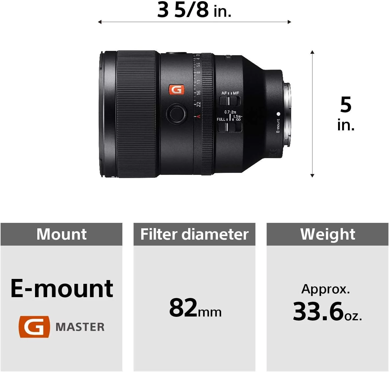 لنز تله فوتو پرایم سونی FE 135mm F1.8 G Master برای Sony E-Mount (بازسازی شده)