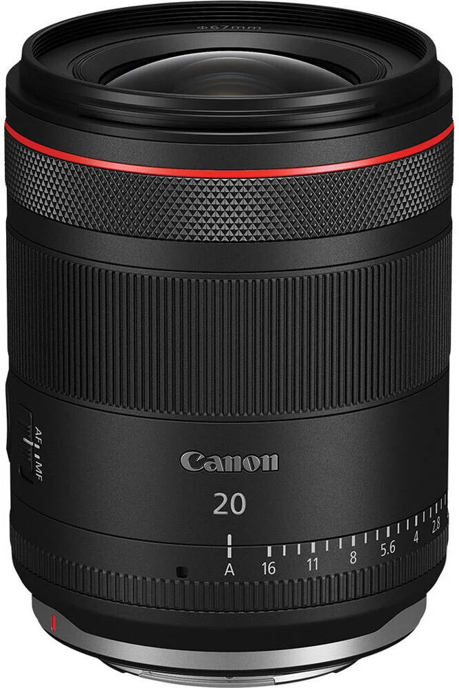 لنز پرایم واید انگل کانن RF20mm F1.4 L VCM برای دوربین های سری EOS R، فول فریم | f/1.4 تا f/16، لنز فوق عریض هیبریدی برای عکس و فیلم، مشکی | 13803384659