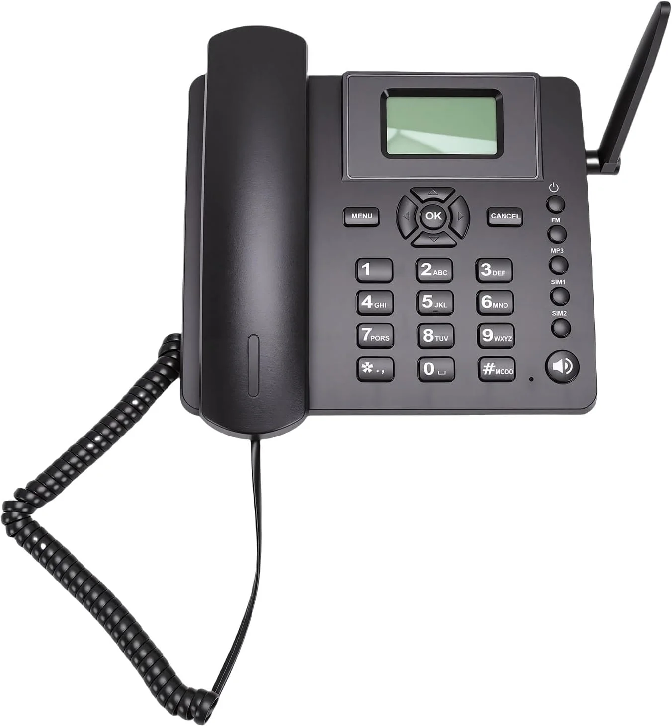 تلفن رومیزی بی سیم GSM مدل Asixxsix، چهاربانده دو سیم کارته 2G، تلفن ثابت بی سیم با رادیو و ساعت زنگ دار، شماره گیری با یک لمس، پشتیبانی تا 128 گیگابایت، برای منزل، هتل، مرکز تماس