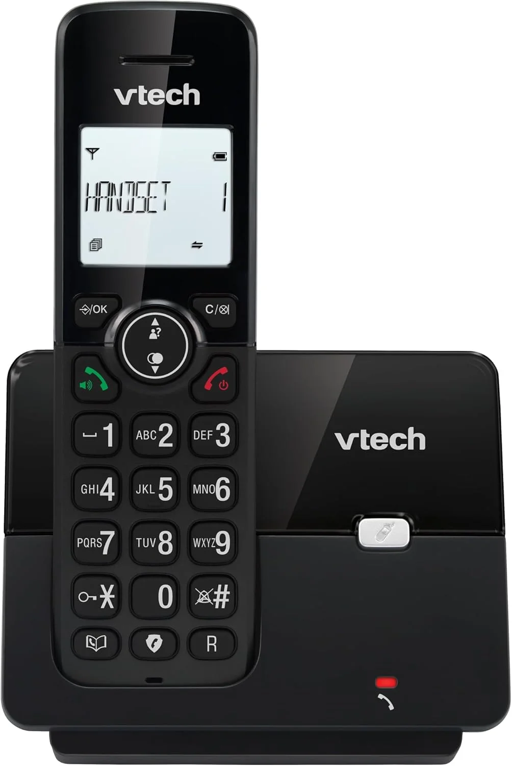 تلفن بی سیم دکت VTECH CS2000 با قابلیت پاسخگویی بدون دست و مسدود کردن تماس، تلفن ثابت برای سالمندان، شناسه تماس گیرنده، صفحه نمایش 1.8 اینچی LCD با نور پس زمینه، دکمه های بزرگ