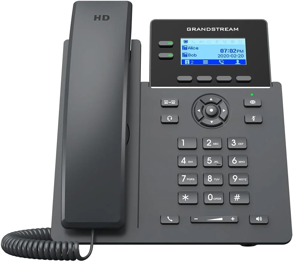 تلفن تحت شبکه گرنداستریم مدل GRP2602G | دو خط، 4 اکانت SIP | نمایشگر LCD 2.4 اینچی | اترنت گیگابیتی دو پورت با PoE یکپارچه