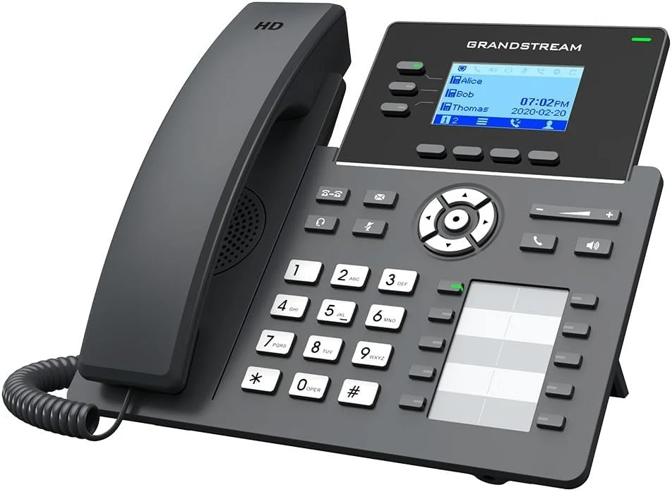 تلفن تحت شبکه گرنداستریم GRP2604 | 3 خط، 6 اکانت SIP | صفحه نمایش LCD 2.7 اینچی | اترنت گیگابیتی دو پورت