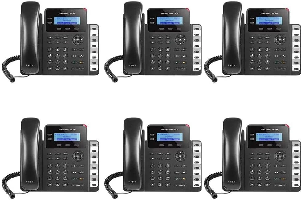 بسته 6 عددی تلفن تحت شبکه گیگابیتی گرنداستریم GXP1628 با 2 خط، صفحه نمایش LCD و صدای HD