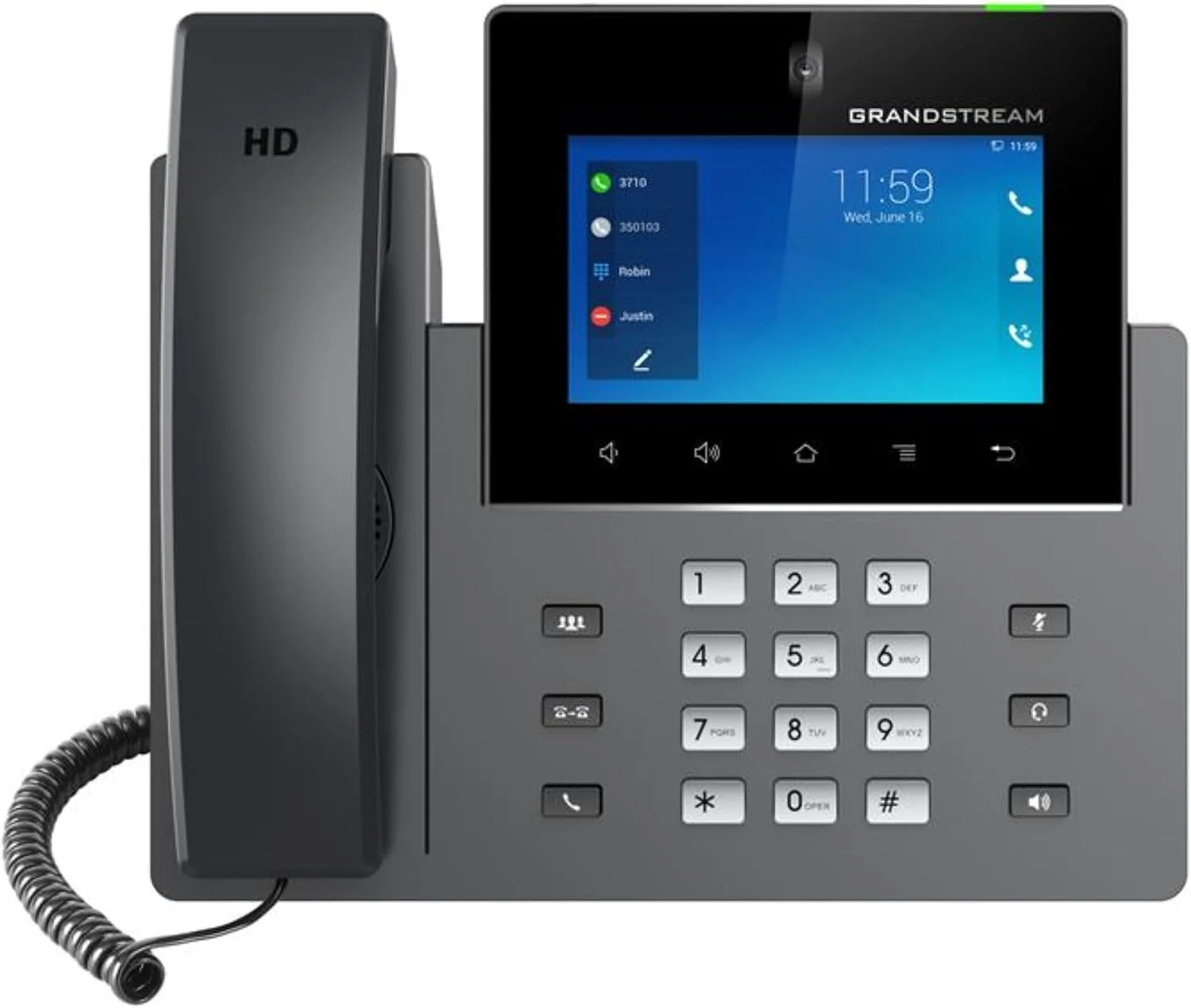 تلفن تصویری تحت شبکه گرنداستریم GXV3450 | 16 خط، 16 اکانت SIP | صفحه لمسی رنگی 5 اینچی | وای فای 5 | اترنت گیگابیتی دو پورت با PoE یکپارچه