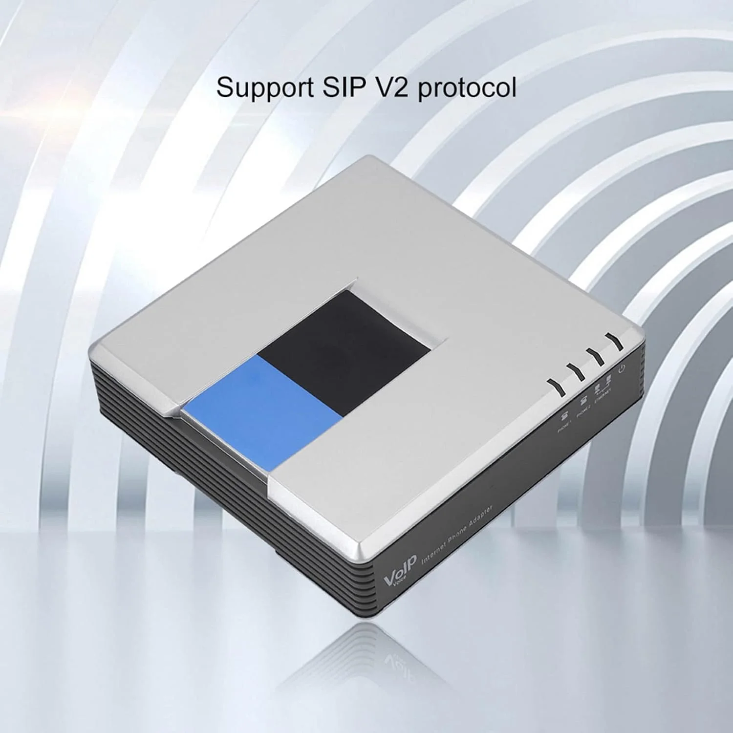 آداپتور 2 پورت SIP VoIP سبک و قابل حمل برای تلفن اینترنتی با اتصال بی‌سیم و جایگزینی مقرون‌به‌صرفه تلفن ثابت (دوشاخه UK)