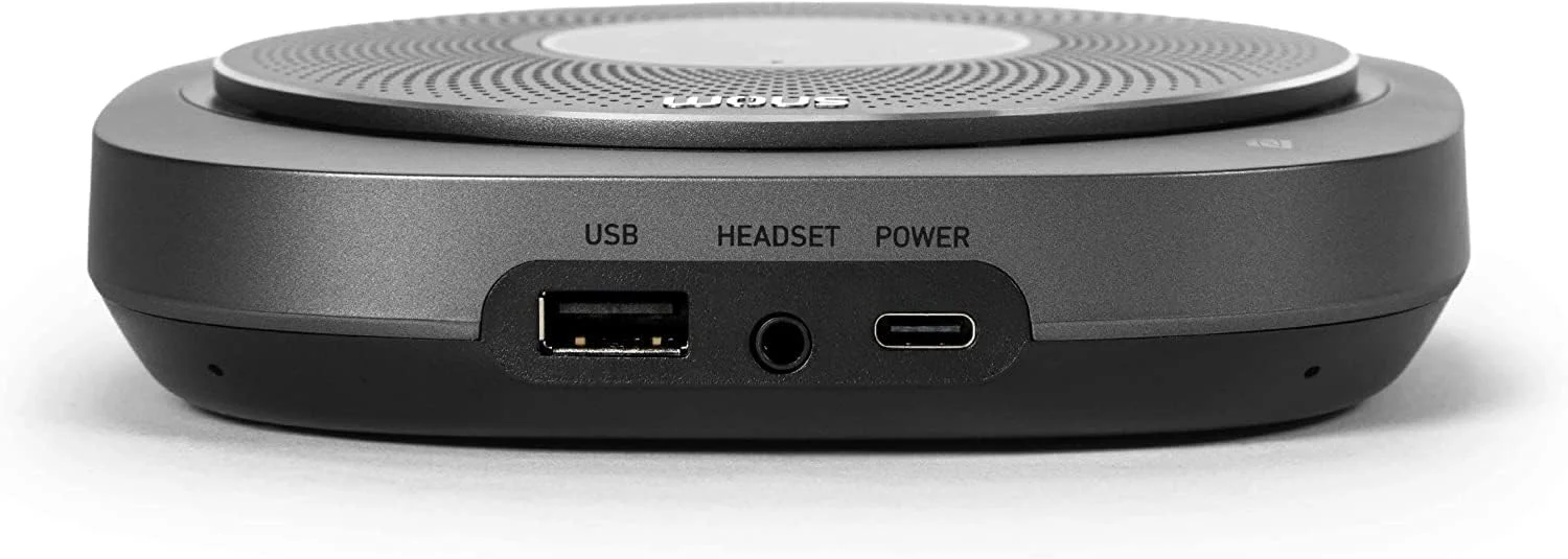 اسپیکر کنفرانس Snom C300 - تلفن همراه VoIP، جعبه موسیقی بلوتوث بزرگ، تیم A - اسپیکر 3 وات، 6 میکروفون، Beamforming، 24 ساعت زمان مکالمه، پورت USB، برنامه تلفن هوشمند