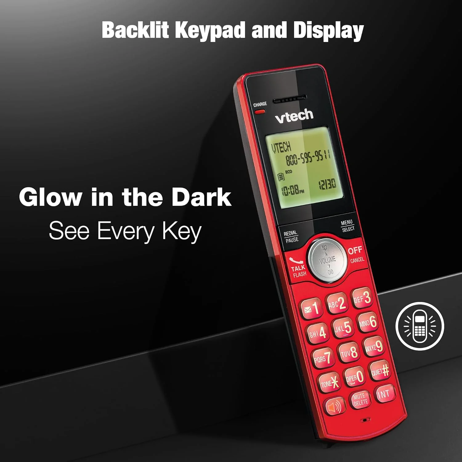 تلفن بی سیم 2 گوشی VTech برای منزل با شناسه تماس گیرنده/انتظار مکالمه، تلفن های ثابت، صفحه کلید روشن، بلندگوی دو طرفه، حالت ECO و بی صدا، قابلیت نصب روی دیوار | CS6919-2R