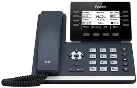 تلفن تحت شبکه یالینک SIP-T53 [بسته 10 عددی] 12 اکانت ویپ. صفحه نمایش گرافیکی 3.7 اینچی. USB 2.0، اترنت گیگابیتی دو پورت، 802.3af PoE، آداپتور برق شامل نمی شود (SIP-T53)