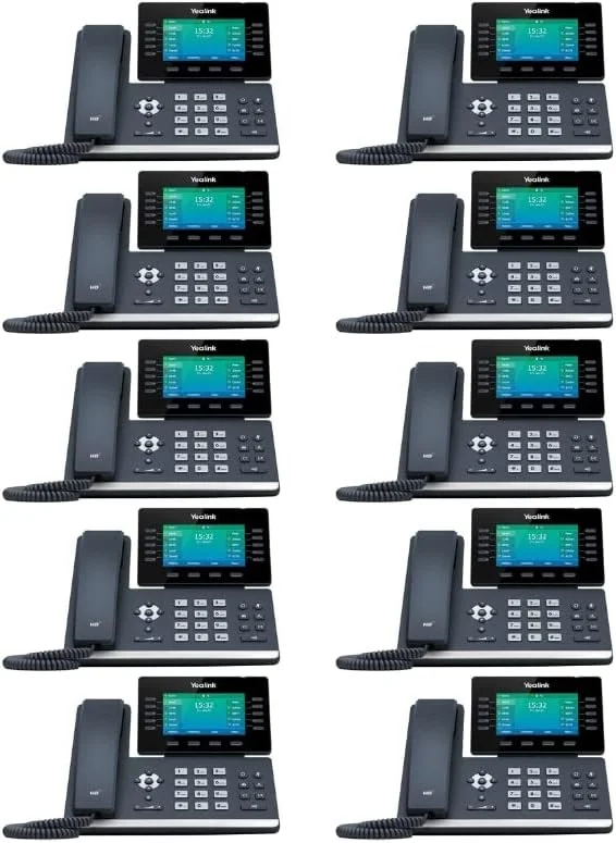 تلفن تحت شبکه یالینک SIP-T54W [بسته 10 عددی] 16 حساب VoIP. صفحه نمایش رنگی 4.3 اینچی. USB 2.0، Wi-Fi 802.11ac، اترنت گیگابیتی دو پورت، PoE 802.3af. آداپتور برق شامل نمی شود (SIP-T54W)