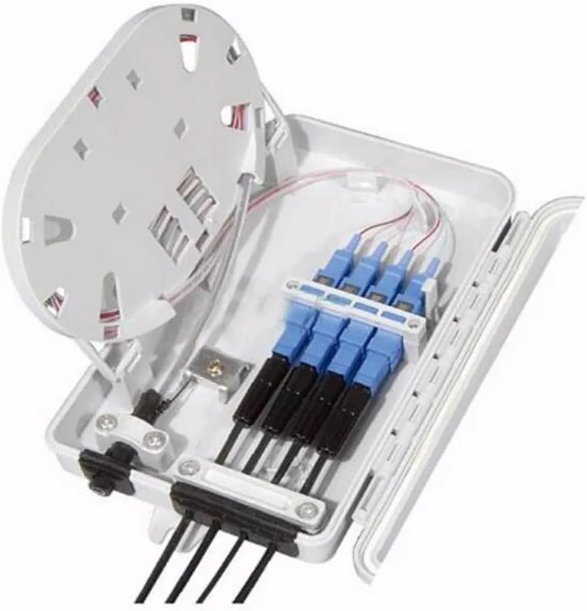 جعبه تقسیم فیبر نوری FTTH با ۴ هسته، ۴ پورت