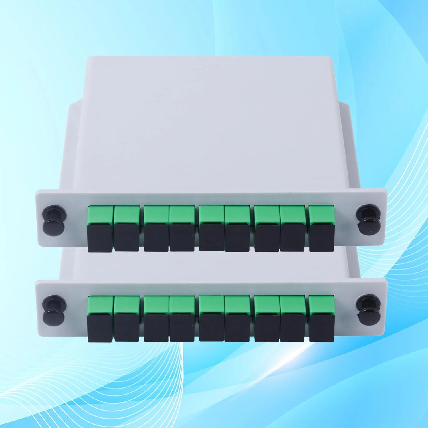 دو عدد اسپلیتر فیبر نوری PLC مدل SC/APC 1x8، اسپلیتر فیبر نوری SC APC کاست کارتی 1 به 4 برای سیم کشی خانگی، پروژه های مهندسی، شبکه فیبر نوری LAN، جعبه توزیع فیبر، اتاق های شبکه