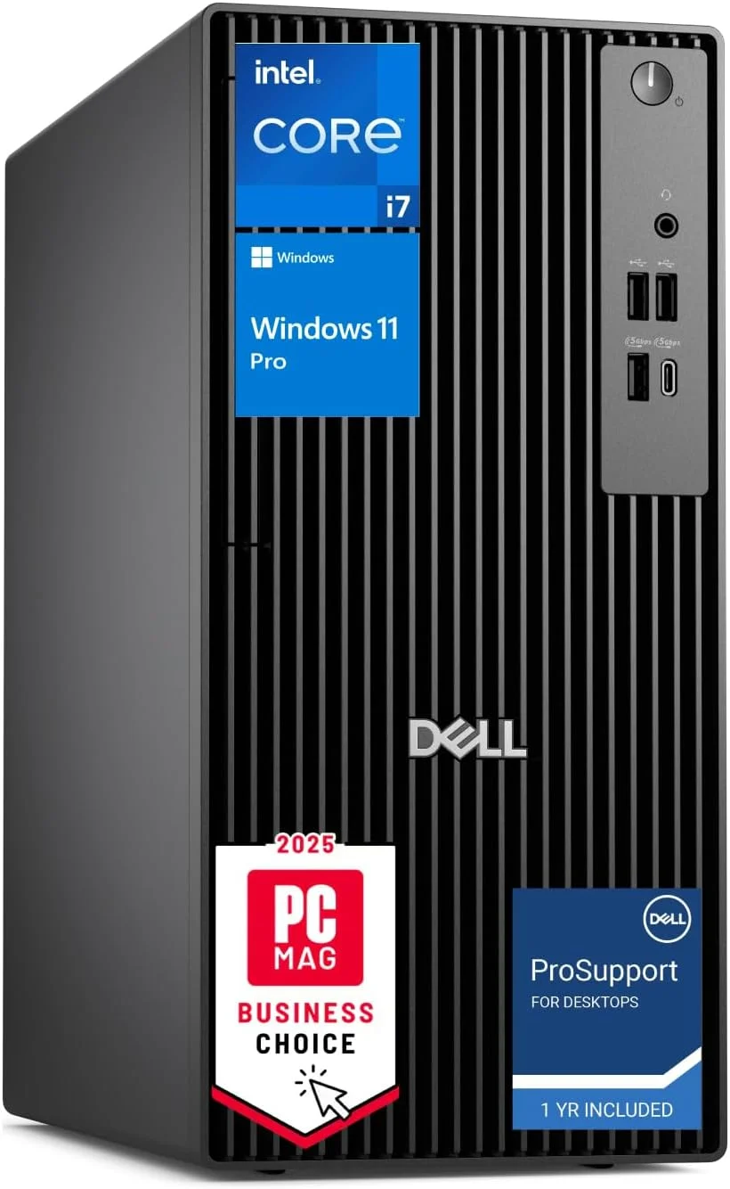 کامپیوتر رومیزی Dell Pro Tower QCT1250 – نسل 14 پردازنده Intel i7-14700 (تا 5.4 گیگاهرتز), 16 گیگابایت رم DDR5, 512 گیگابایت SSD, ویندوز 11 پرو, کارت گرافیک Intel UHD, Wi-Fi 6E, بلوتوث, کیبورد و ماوس Dell, TPM, 1 سال پشتیبانی حرفه ای