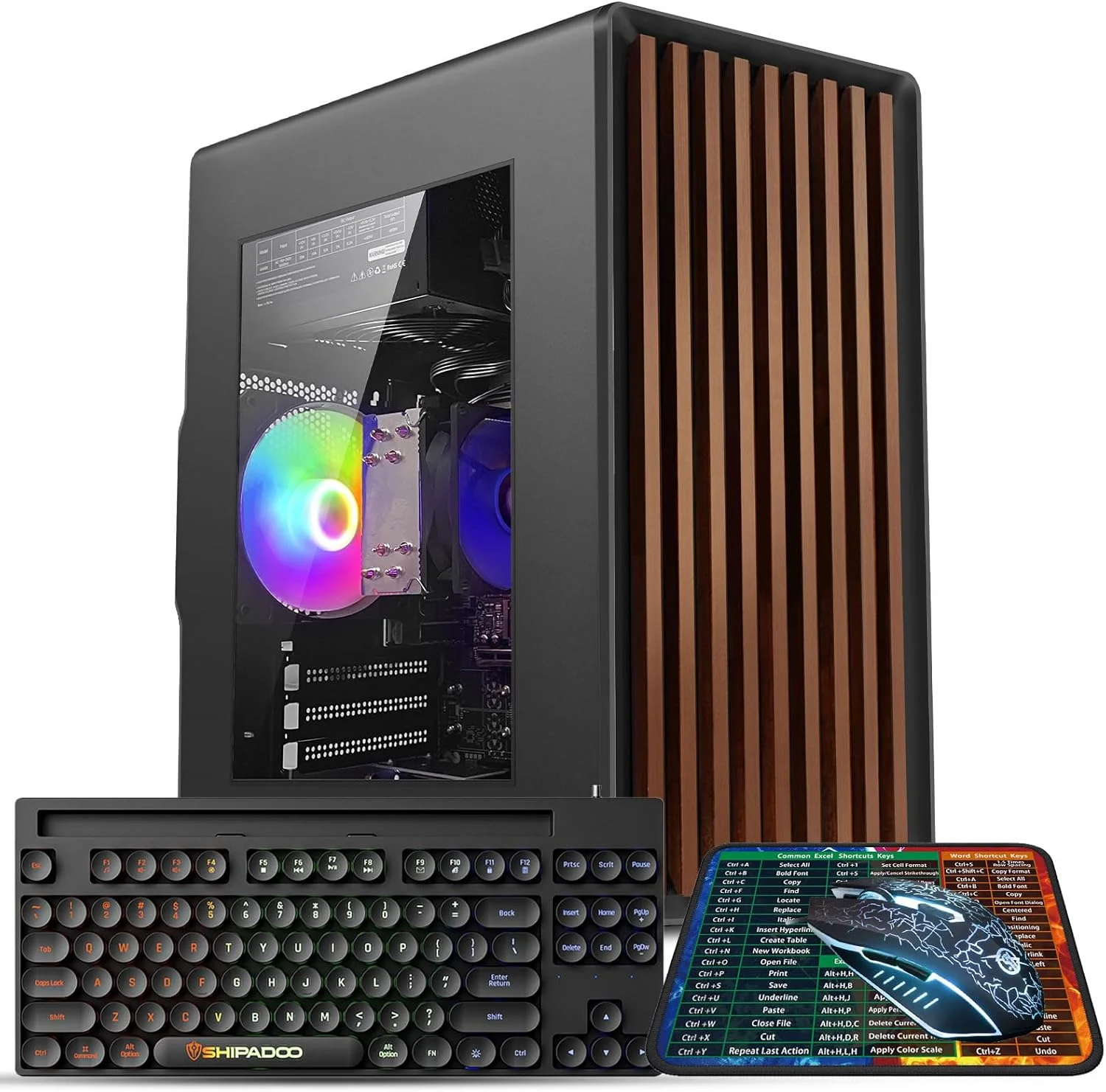 کامپیوتر رومیزی کیس، پردازنده Intel Core i7-4770-3.4GHz، رم 16GB DDR3، هارد درایو 512GB SSD، فن RGB x 3، وای فای 6.0، USB 3.0، HDMI، ویندوز 11 نسخه خانگی یا اداری