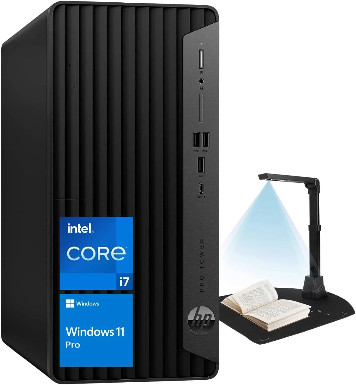 رومیزی تجاری HP Pro Tower 400 G9 – نسل 14 اینتل i7-14700 • رم 8 گیگابایتی DDR5 • حافظه SSD 512 گیگابایتی • ویندوز 11 پرو • اینتل UHD + کیبورد، ماوس و اسکنر اسناد فرست ویو – بسته نرم افزاری USB OCR با عملکرد بالا