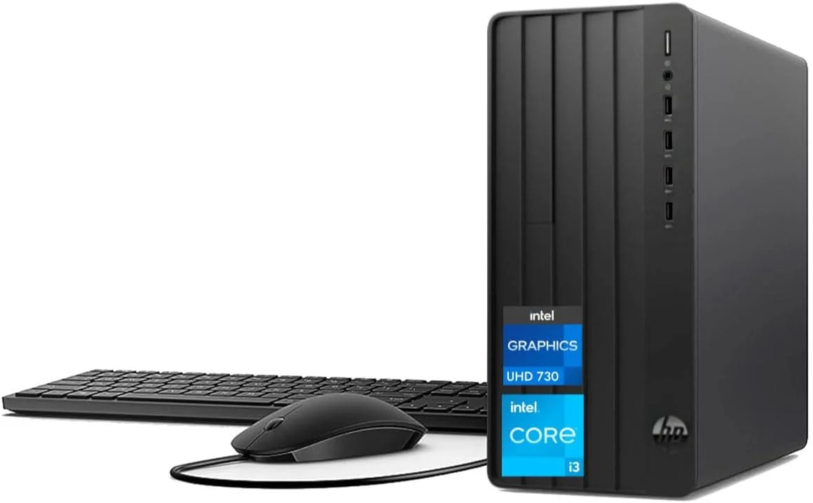رومیزی تجاری HP Pro Tower 290 G9، پردازنده 4 هسته ای نسل سیزدهم اینتل (بهتر از Core i7-9700)، 32 گیگابایت رم، 1 ترابایت PCIe SSD، پشتیبانی از 2 مانیتور 4K، HDMI، VGA، Wi-Fi، ویندوز 11 پرو، مشکی