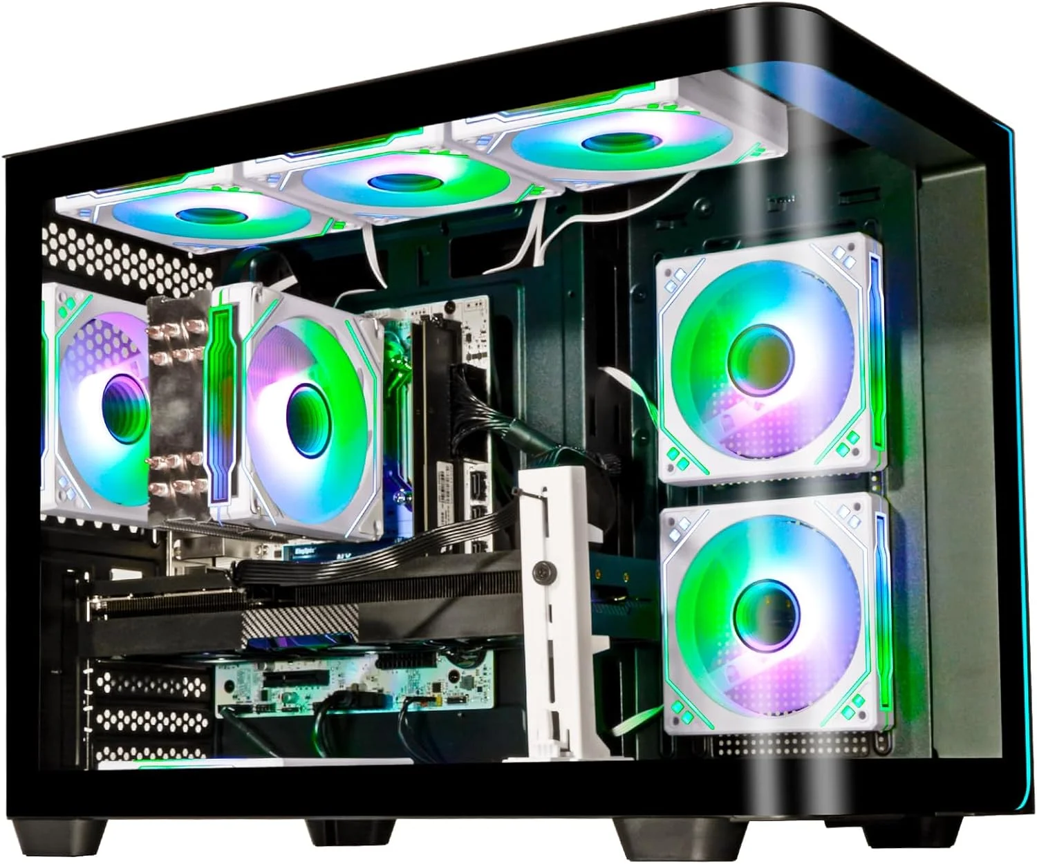 کامپیوتر رومیزی گیمینگ LXZ، پردازنده Core i9-13900HX، کارت گرافیک GeForce RTX 5060، رم 32 گیگابایت DDR5، حافظه SSD NVMe 3.0 با ظرفیت 1 ترابایت، Wi-Fi 6 - کامپیوتر گیمینگ و استریمینگ 4K 8K VR Ready برای گیمرها و تولیدکنندگان محتوا